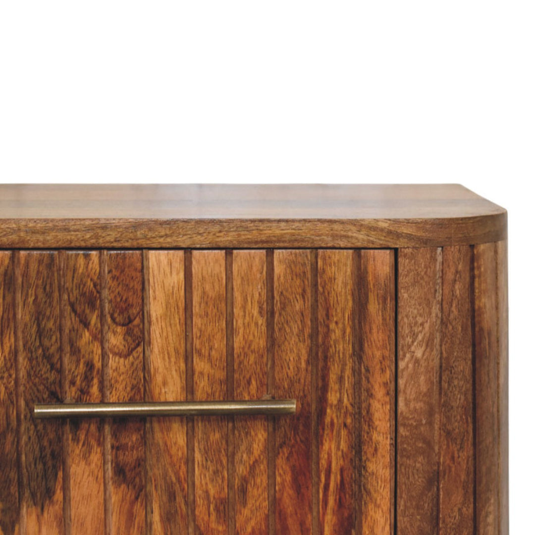 Artisan Furniture Solid Wood Fluted Bedside with Drawers