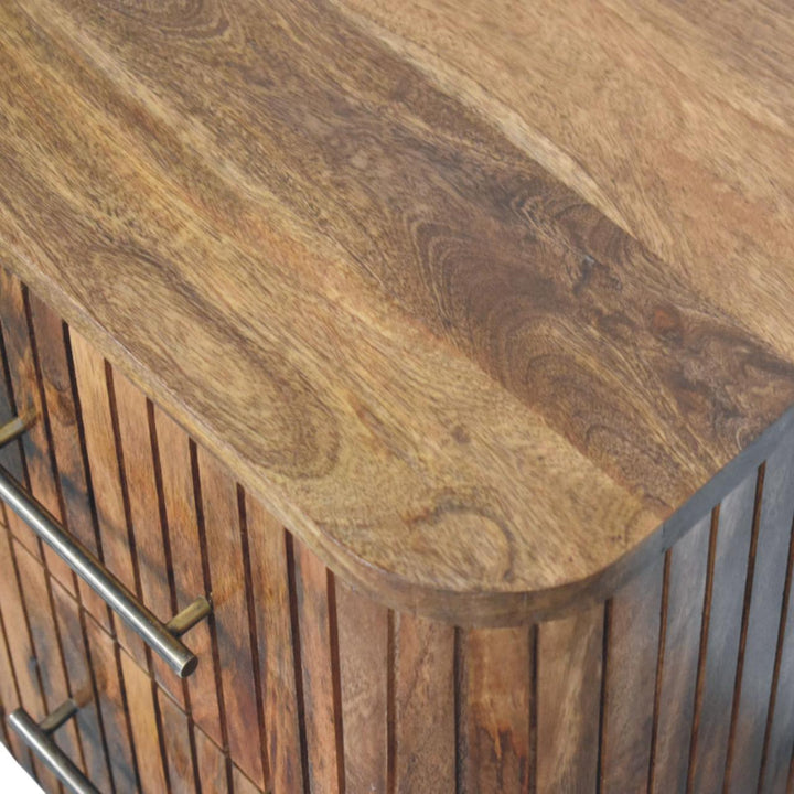 Artisan Furniture Solid Wood Fluted Bedside with Drawers