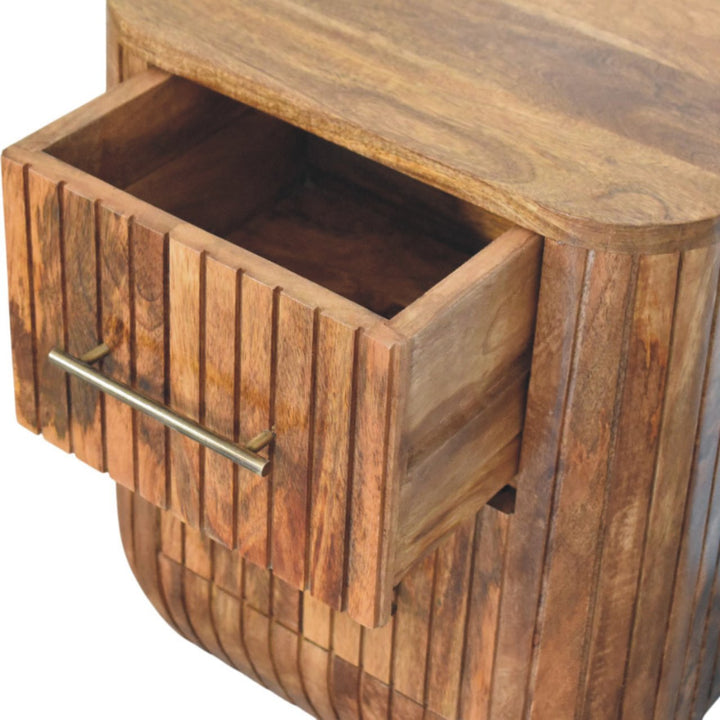 Artisan Furniture Solid Wood Fluted Bedside with Drawers