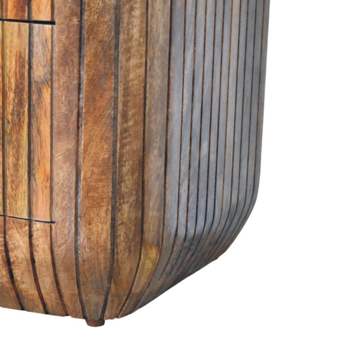 Artisan Furniture Solid Wood Fluted Bedside with Drawers