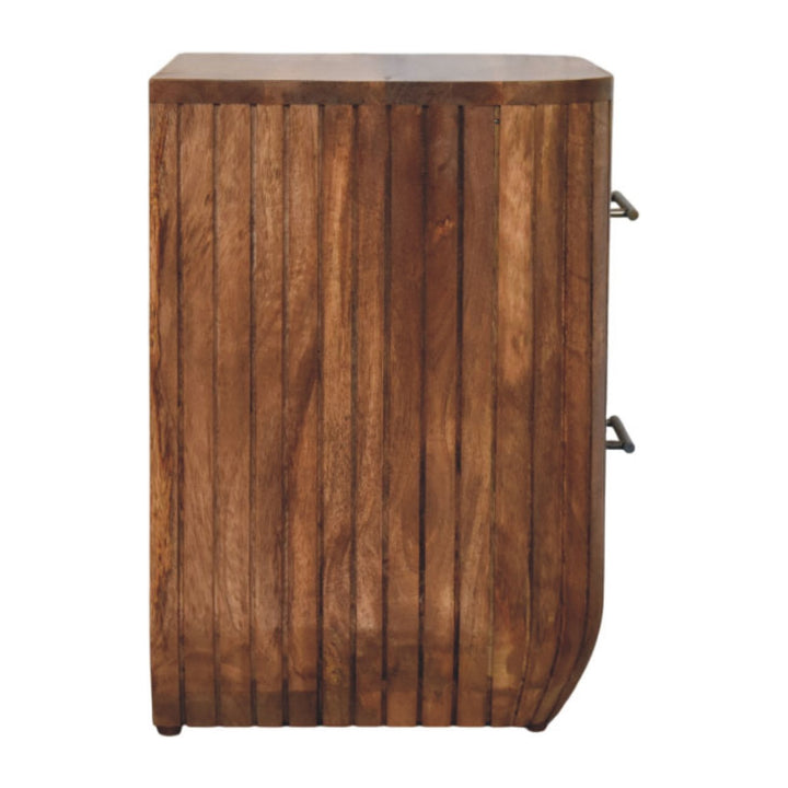 Artisan Furniture Solid Wood Fluted Bedside with Drawers