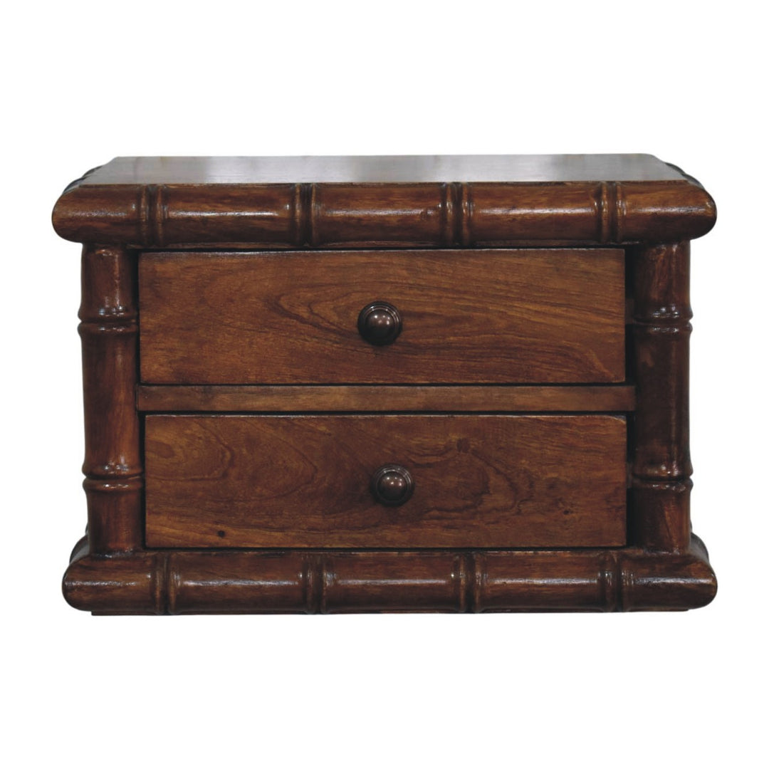 Bamboo Two Drawer Wall-Mounted Bedside