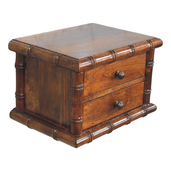Bamboo Two Drawer Wall-Mounted Bedside