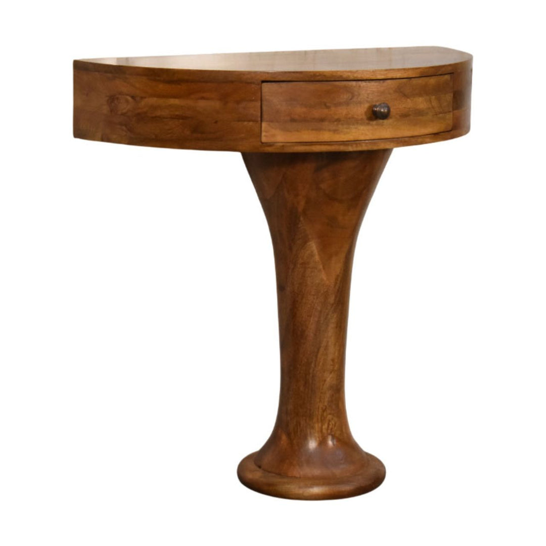 Solid Wood Amber Pedestal Console Table