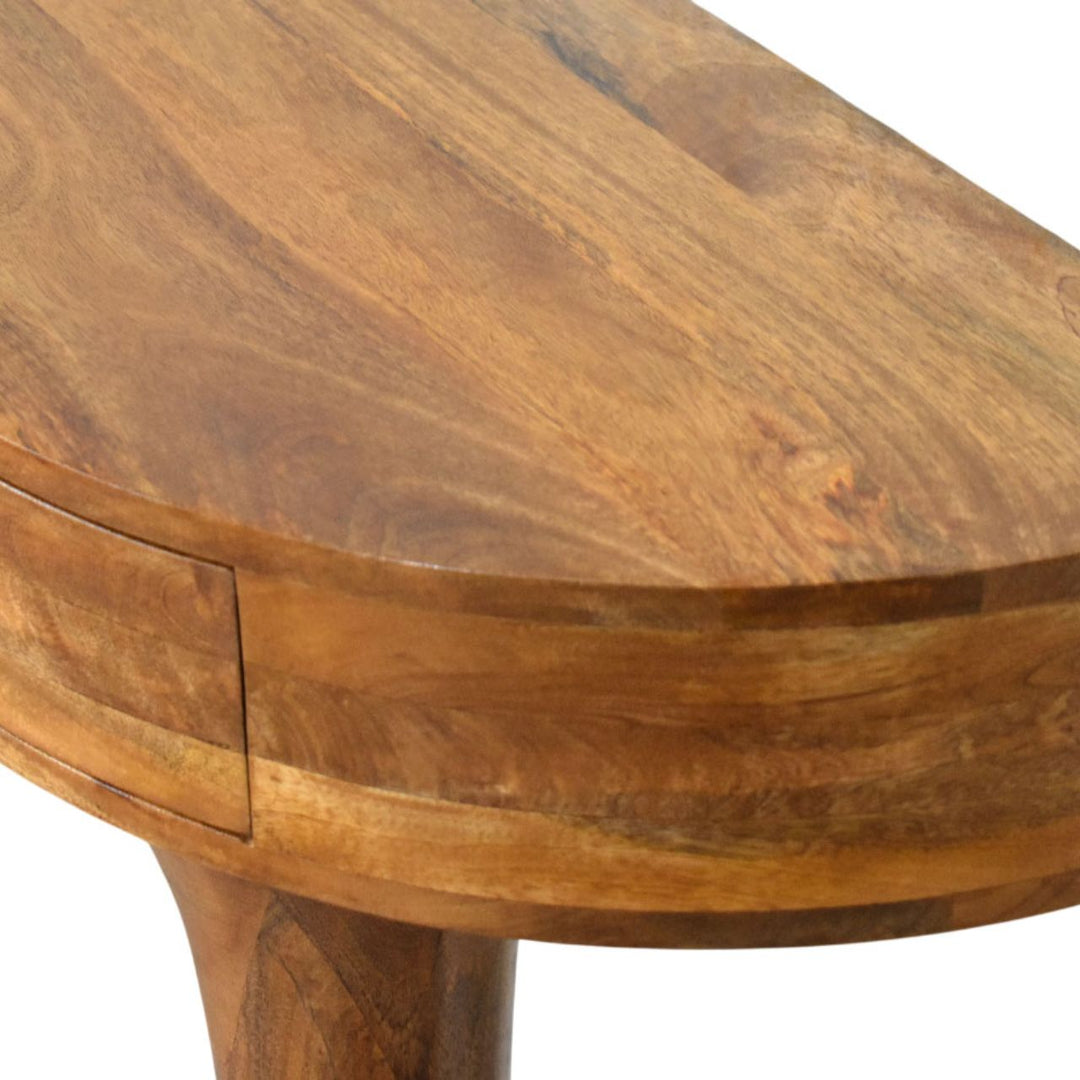 Solid Wood Amber Pedestal Console Table