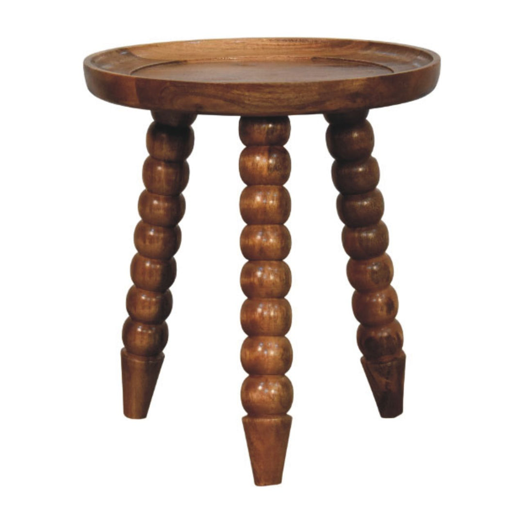 Solid Wood Spindle Tray Side Table