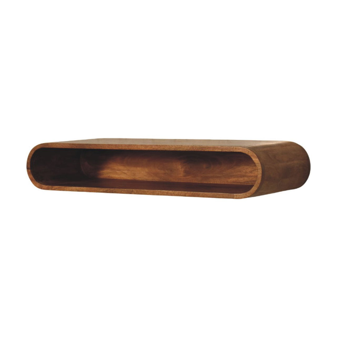 Solid Wood Arc Wall-Mounted Media Console
