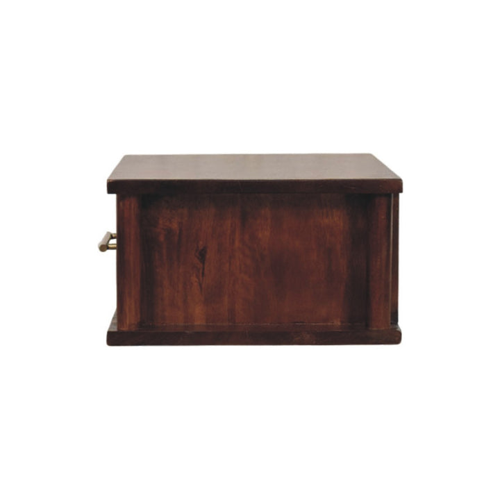 Solid Wood Wall-Mounted Bedside with Brass Handle