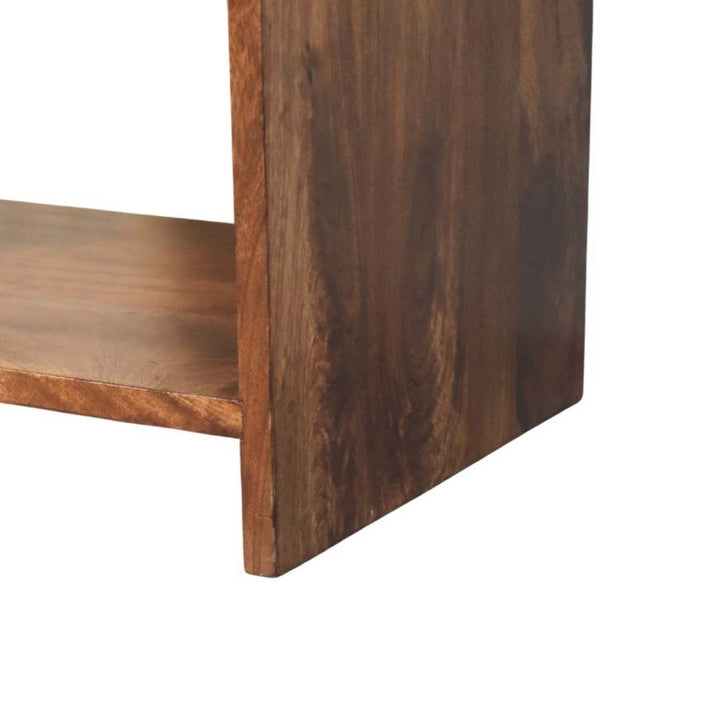 Solid Wood Open Shelf Bedside with Drawer