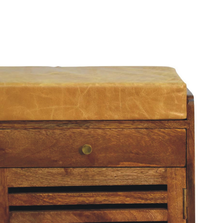 Solid Wood Bola Shoe Storage Bench
