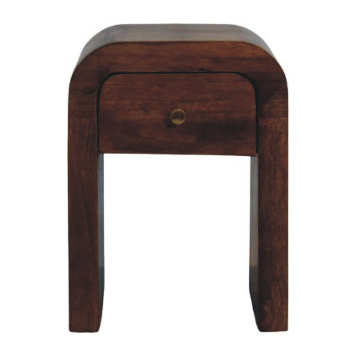 Solid Wood Curved Bedside Table