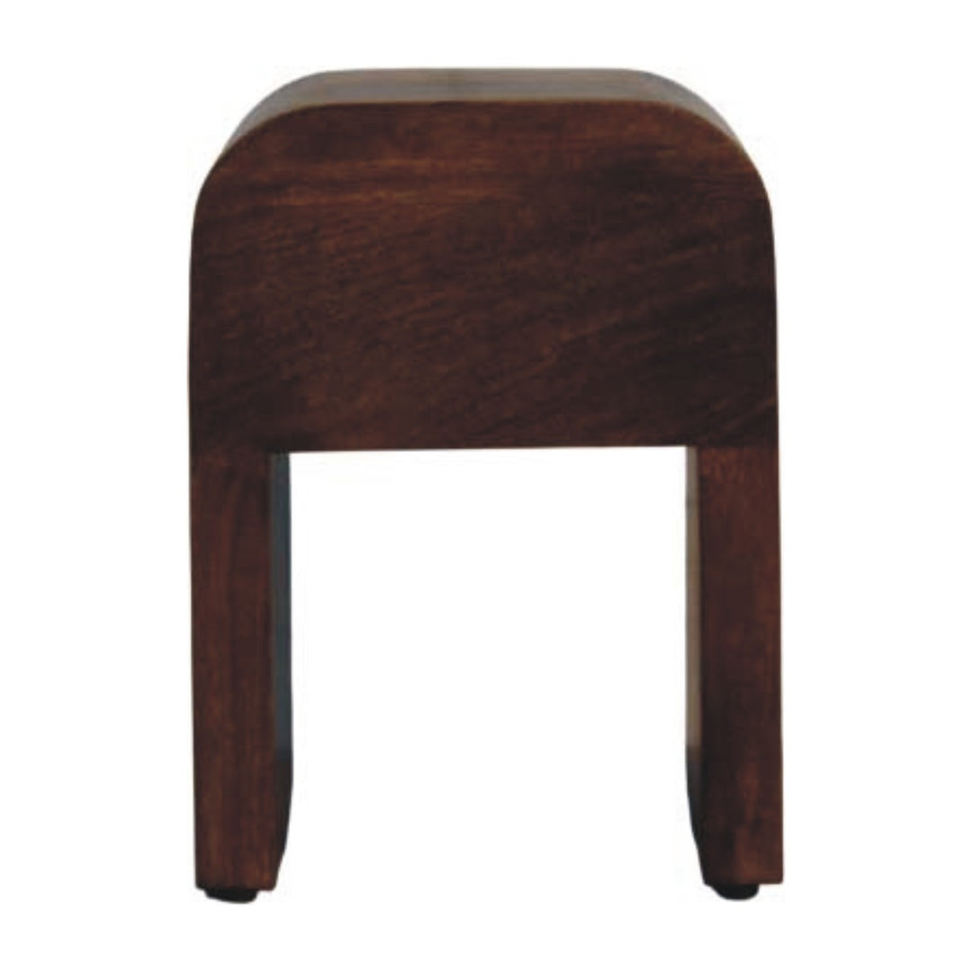 Solid Wood Curved Bedside Table