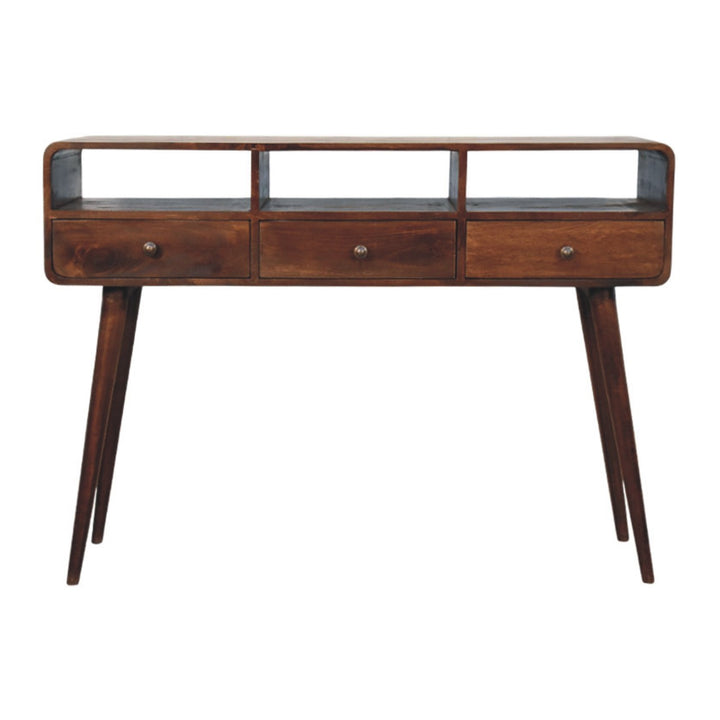Solid Wood Three Drawer Console Table