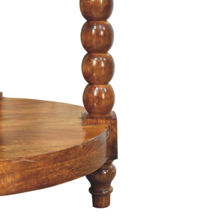 Solid Wood Spindle Round Side Table