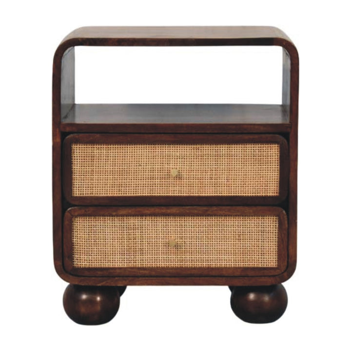 Solid Wood California Walnut Rattan Bedside