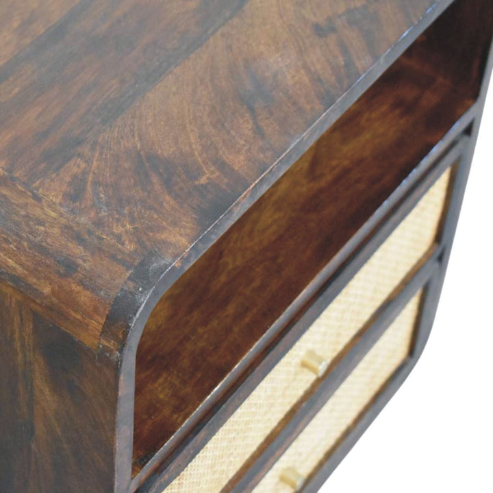 Solid Wood California Walnut Rattan Bedside