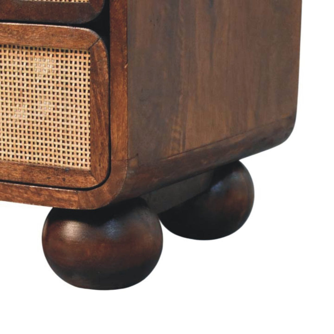 Solid Wood California Walnut Rattan Bedside