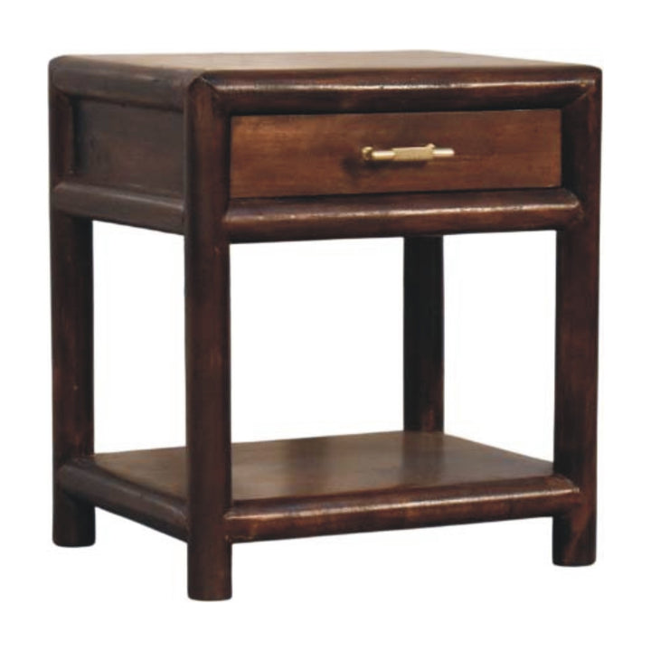 Solid mango wood California Walnut Open Bedside