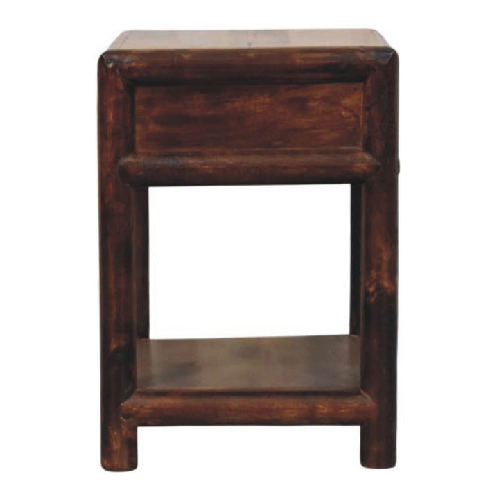 Solid mango wood California Walnut Open Bedside