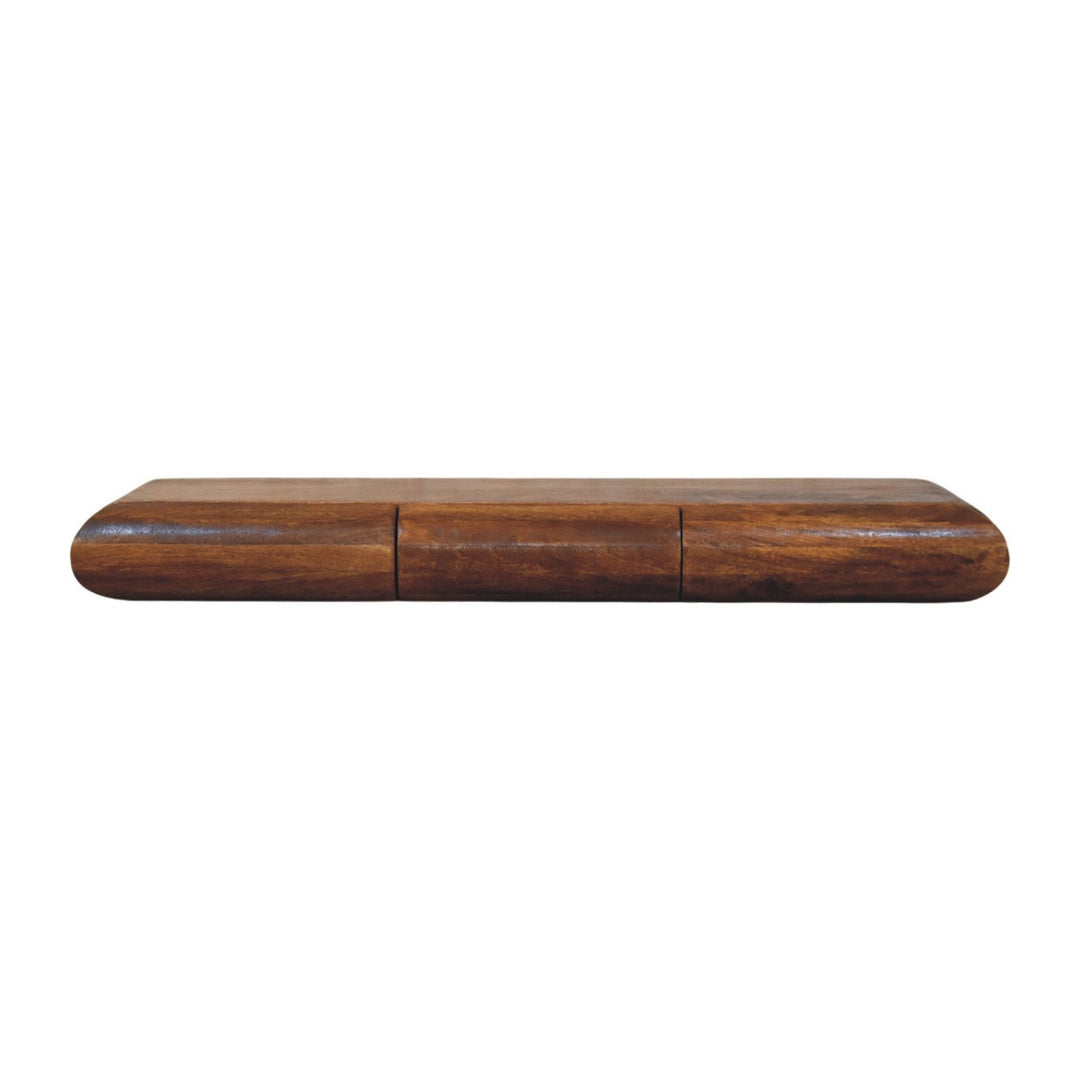 Solid Wood Solis Linear Console 3 Drawers brown