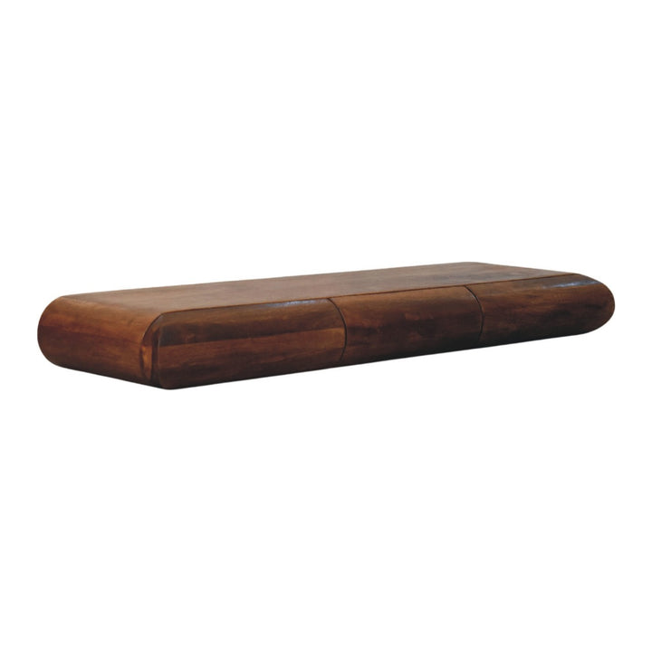 Solid Wood Solis Linear Console 3 Drawers brown