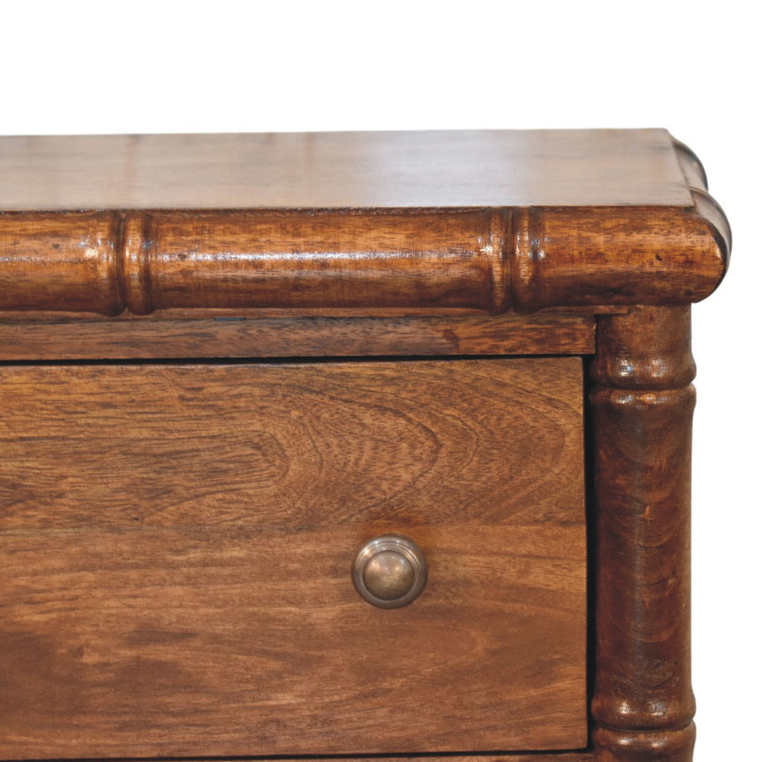 Solid Wood Bamboo 3 Drawer Chest brown