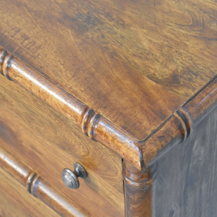 Solid Wood Bamboo 3 Drawer Chest brown
