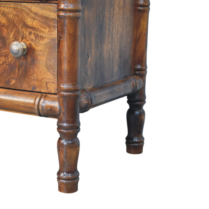 Solid Wood Bamboo 3 Drawer Chest brown