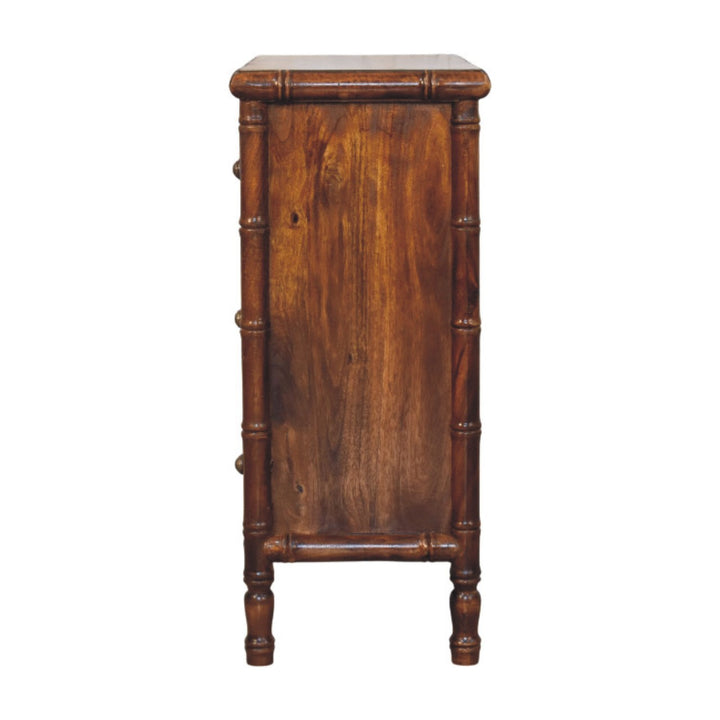 Solid Wood Bamboo 3 Drawer Chest brown