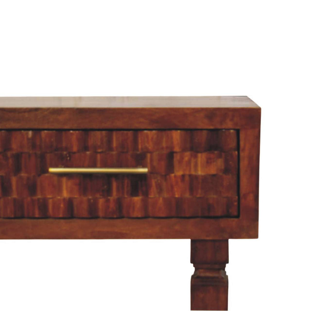 Solid Wood Cadiz Textured Console Table