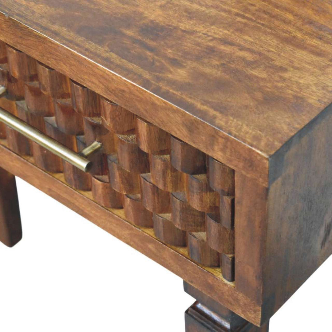 Solid Wood Cadiz Textured Console Table