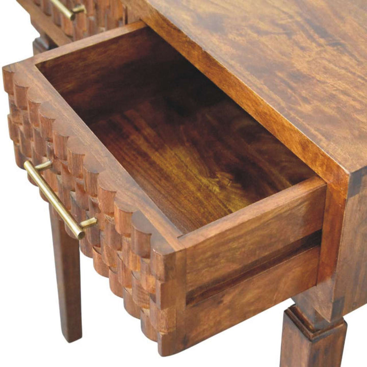 Solid Wood Cadiz Textured Console Table