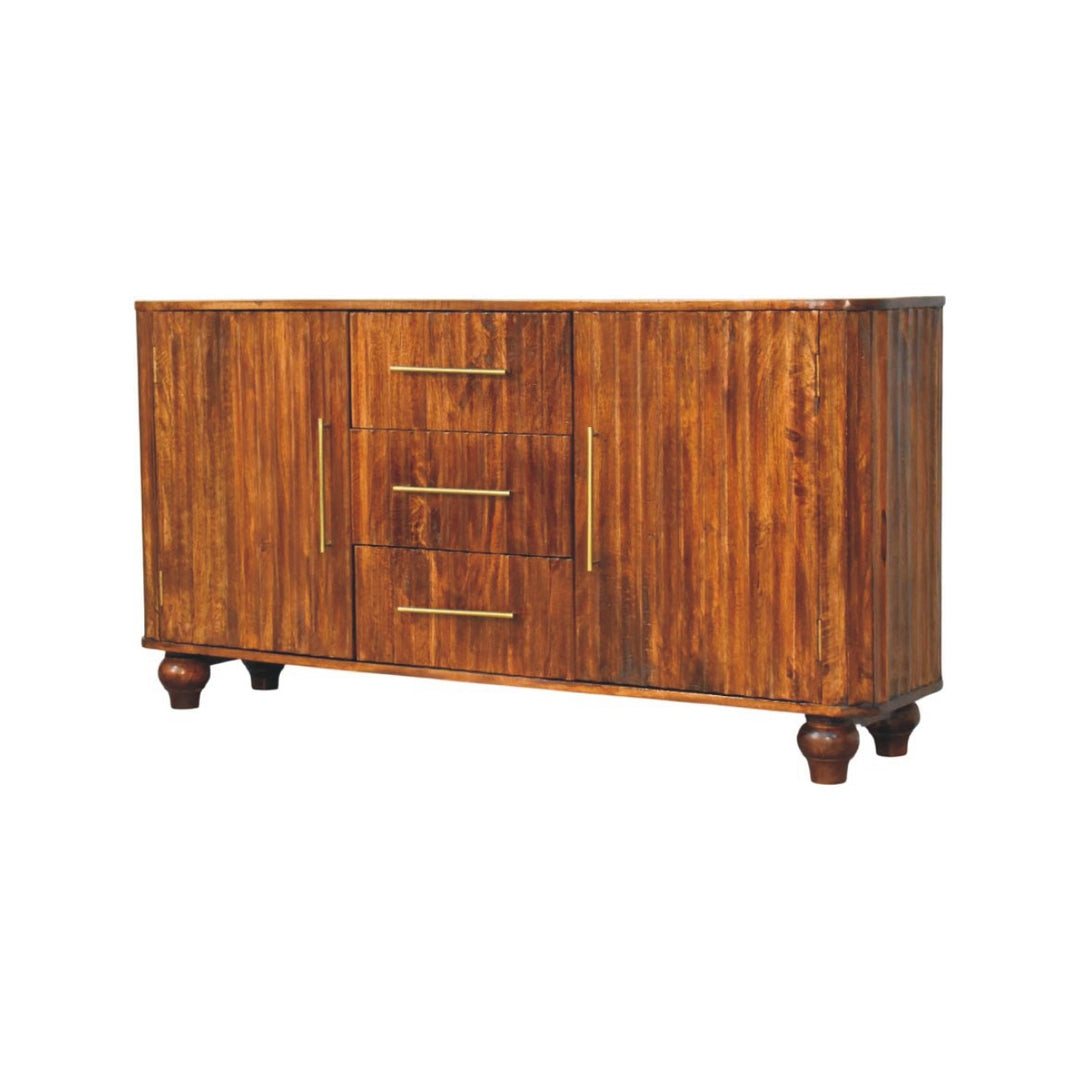 Solid Wood Chestnut Curve Sideboard