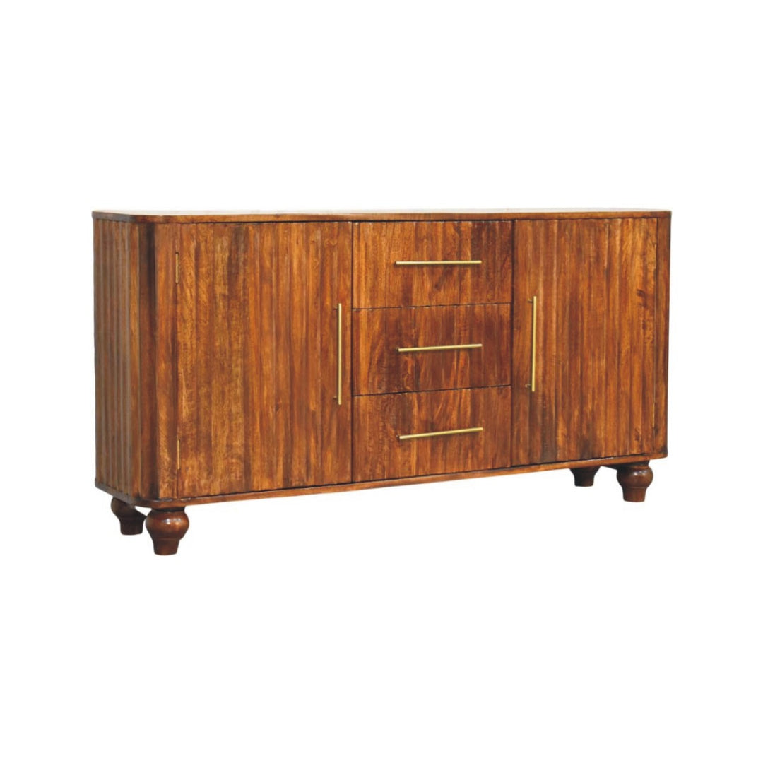 Solid Wood Chestnut Curve Sideboard