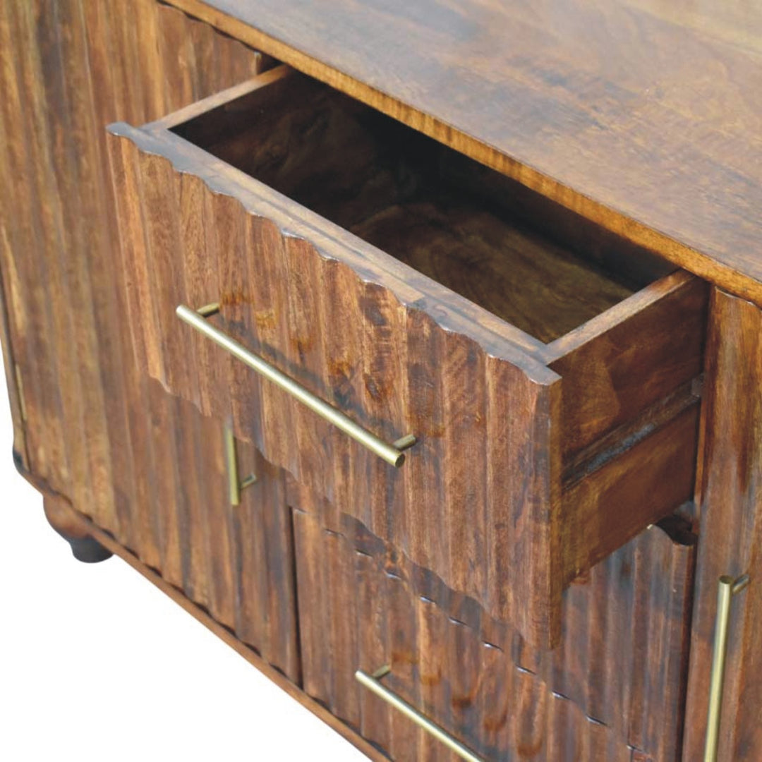 Solid Wood Chestnut Curve Sideboard