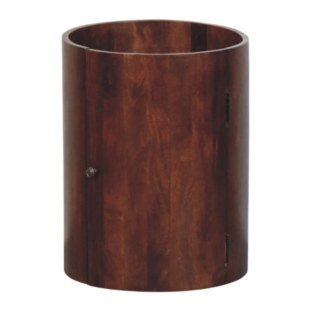 Solid Wood Winewood Round Side Cabinet