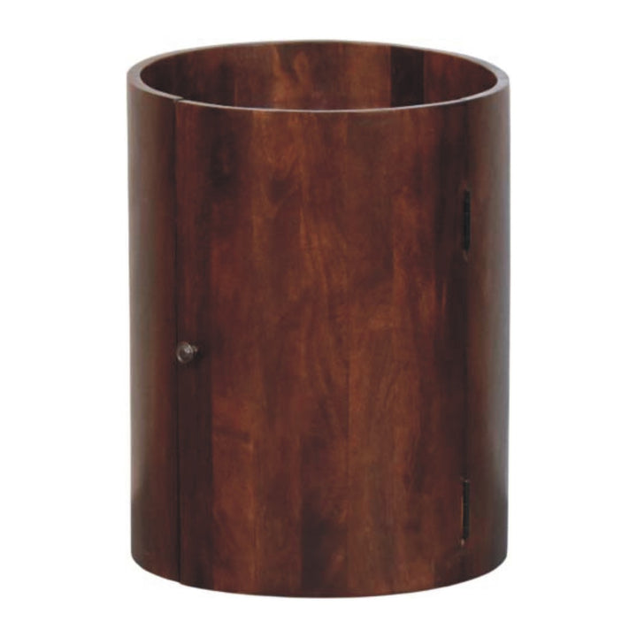 Solid Wood Winewood Round Side Cabinet