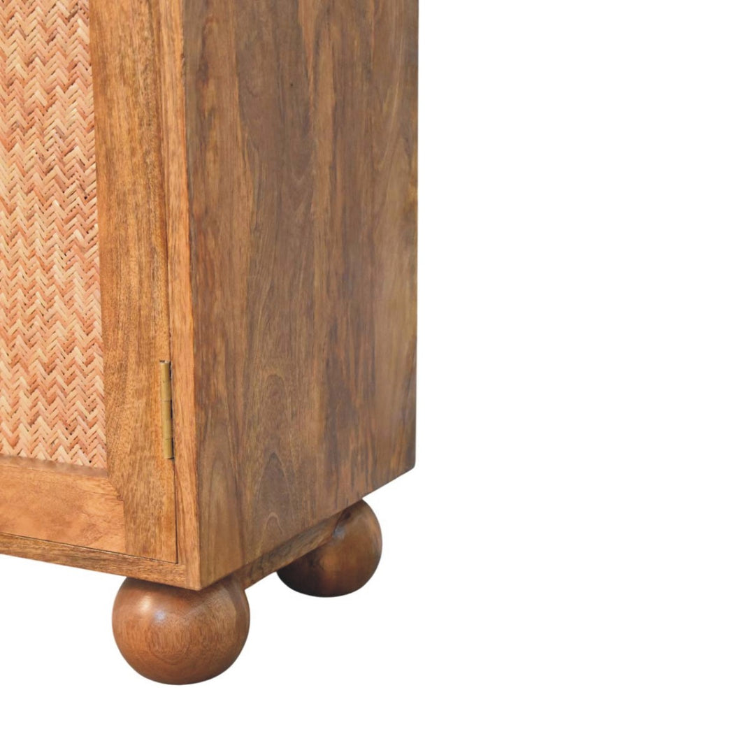 Solid Wood Arched Rattan Two-Door Sideboard