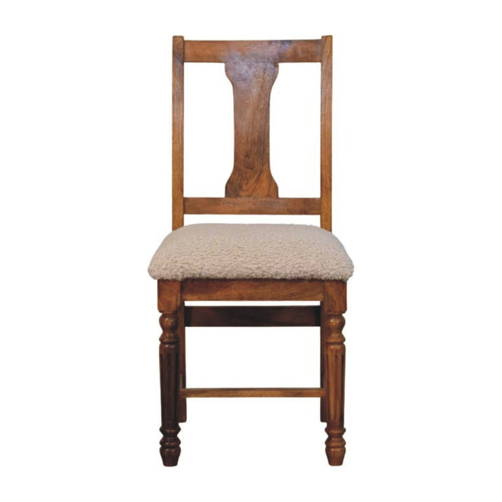 Solid Wood Writing Chair with Turned Legs