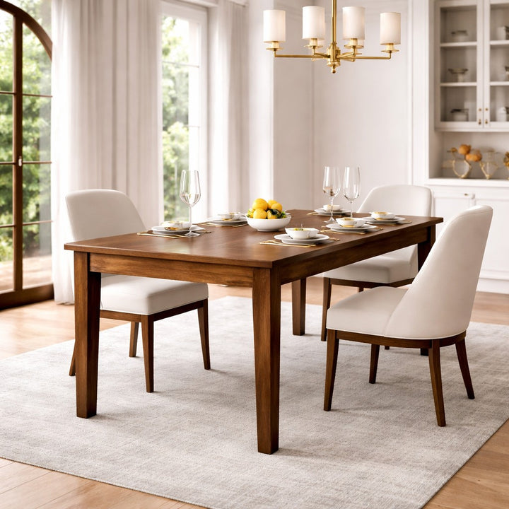 Solid Wood Classic Golden Teak Solid Wood Dining Table