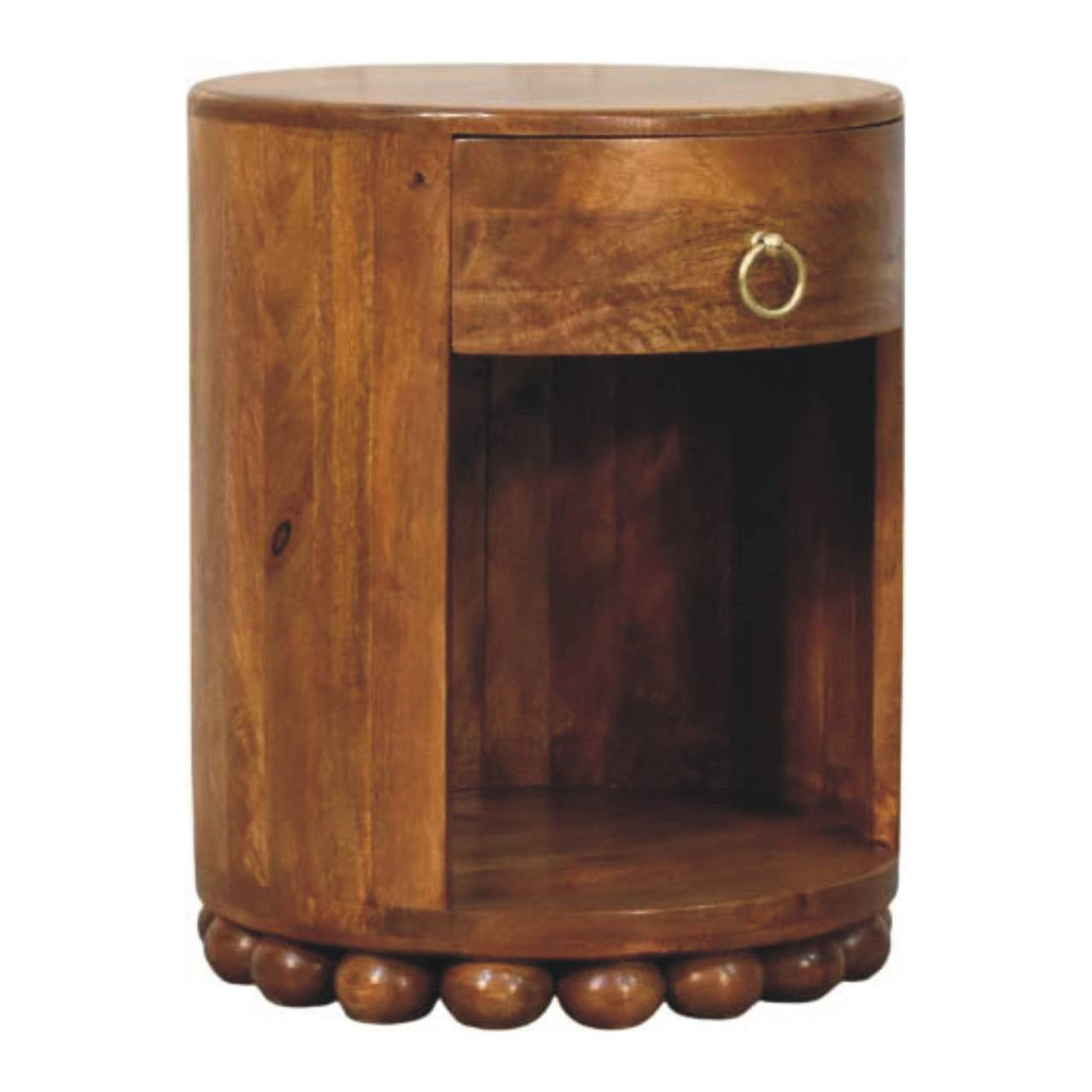 Solid Wood Bola Round Side Table