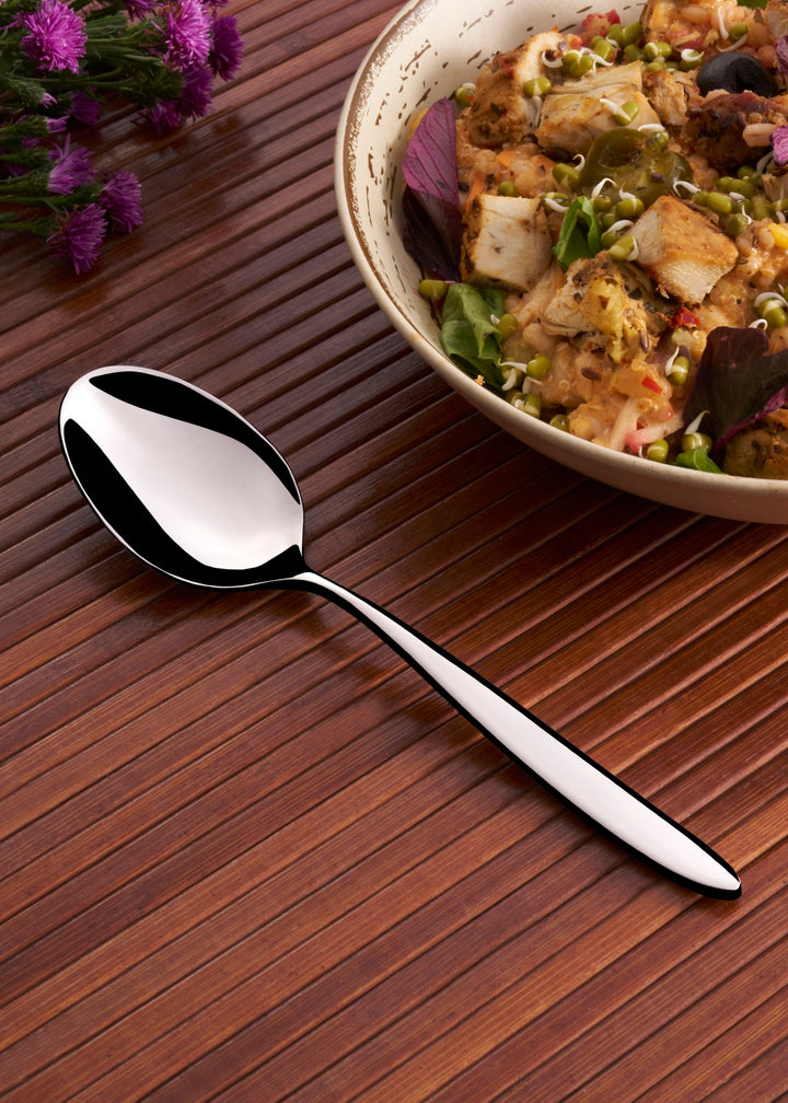 Stainless Steel Dessert Spoon Set | 7.2", Silver, 12 Pcs