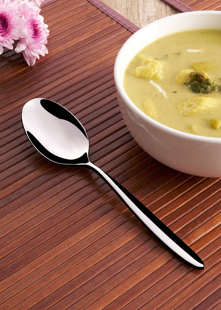 Stainless Steel Dinner Spoon | 8.2", Silver, Set of 12