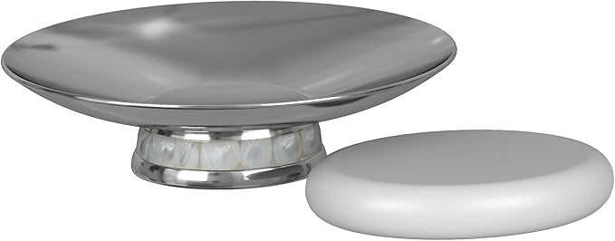 Stainless Steel Soap Dish with Mother Of Pearl Finish.