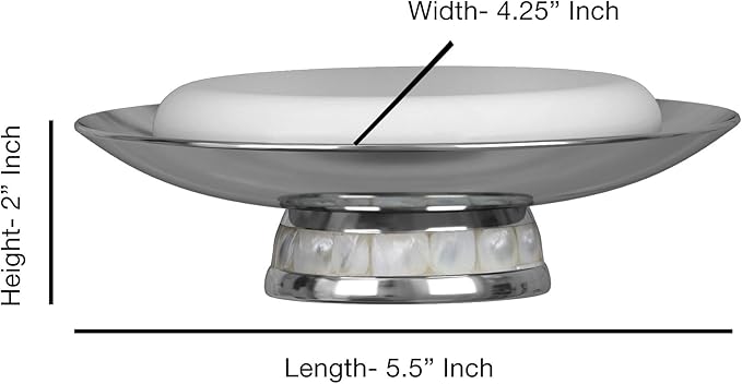 Stainless Steel Soap Dish with Mother Of Pearl Finish.