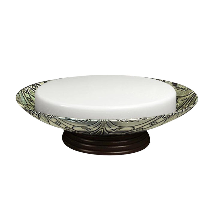 Soap Dish for Bathroom Counter,Shower & Kitchen | Silver Resin/Orb