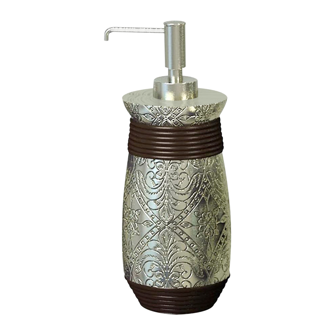 Liquid Soap Dispenser Pump Bottle | Bathroom Vanity & Kitchen Sink,Holds Soap,Lotion & Sanitizer | Silver/Orb