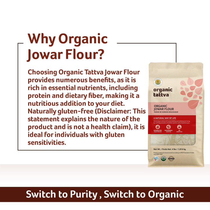 Organic Jowar Flour 4 lbs Pack of 6