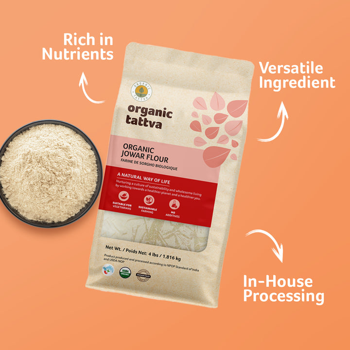 Organic Jowar Flour 4 lbs Pack of 6