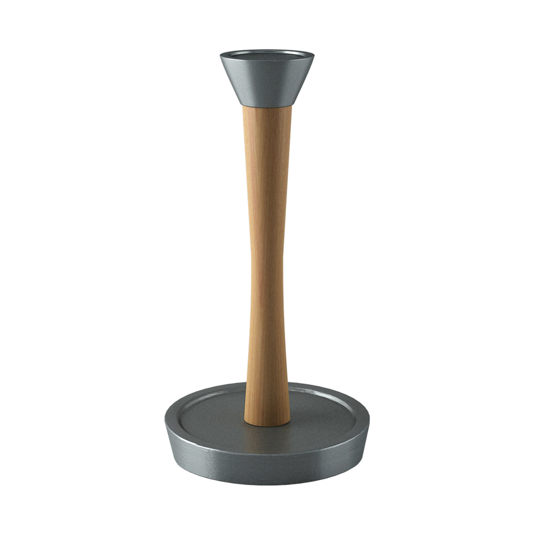 Wood Paper Towel Holder | Easy One-Handed Tear Kitchen Paper Towel Dispenser with Weighted Base for Standard Paper Towel Rolls, Oil Rubbed Bronze Finish
